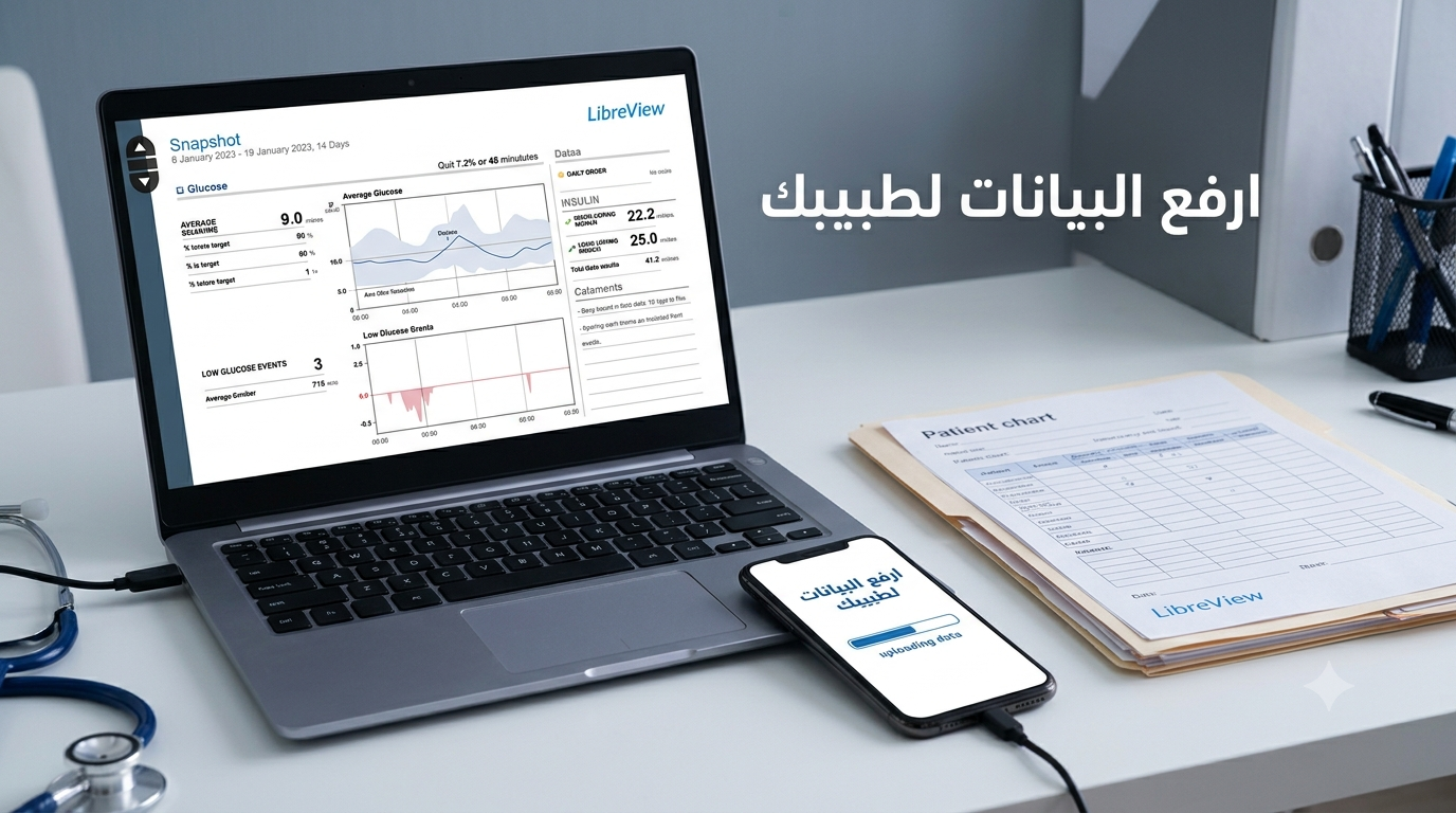 رفع بيانات السكر إلى ليبري ڤيو خطوة بخطوة